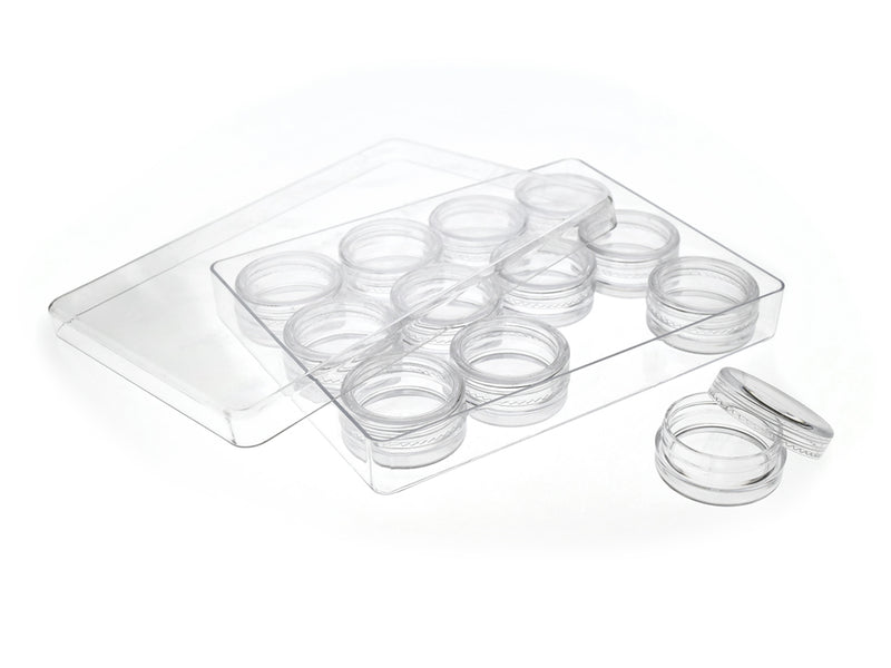 Screw-Top | 12 Mini Canisters | Storage Box