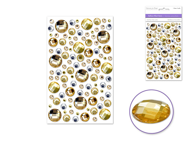 Paper Craft Sticker: 3.93"x5.9" Balloon Blast Gems E) Golden