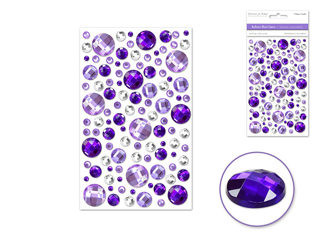 Paper Craft Sticker: 3.93"x5.9" Balloon Blast Gems-Viola