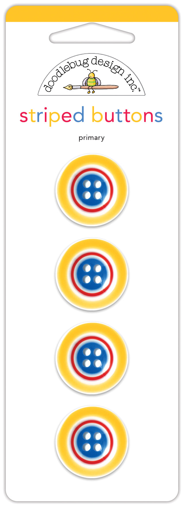 Doodlebug Design | Doggone Cute Collection Coordinates | Primary Striped Buttons