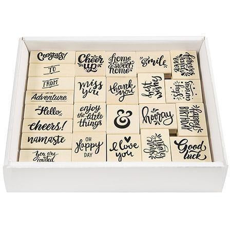 Sayings Stamps | Rubber Wood Block | Darice