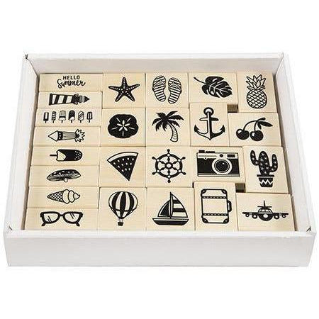 Summer | Wood Block Rubber Stamps