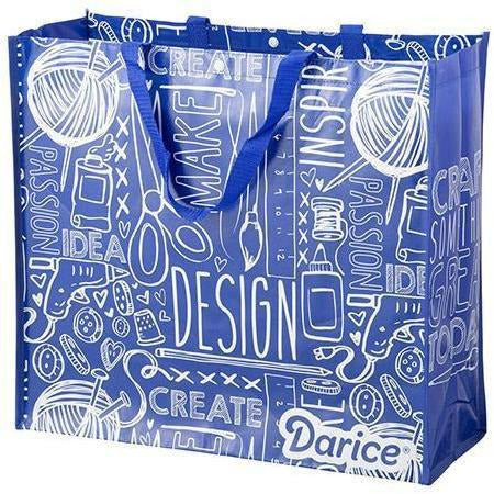 Darice Tote Bag: Word, Blue, 19.5 x 17.5 inches