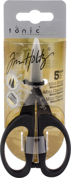 Tim Holtz Non-Stick Titanium Micro Serrated Mini Snips 5"