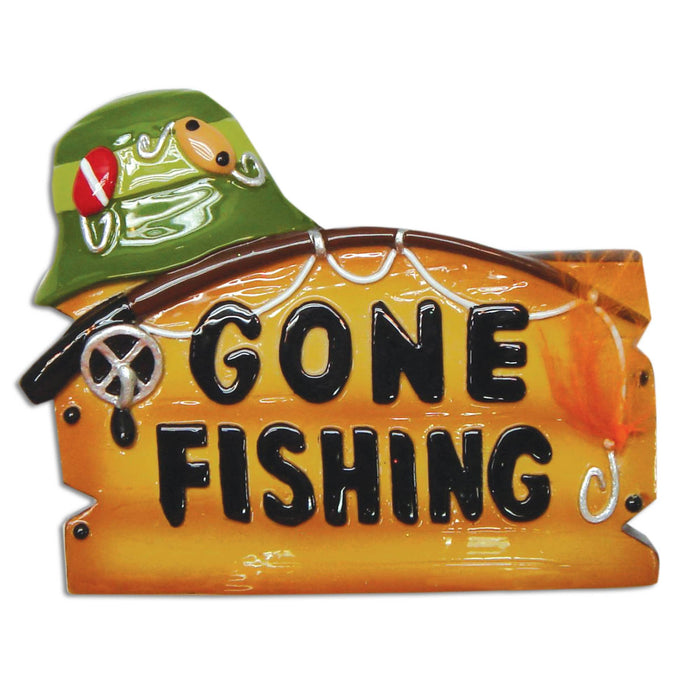 Gone Fishing Personalized Christmas Ornament
