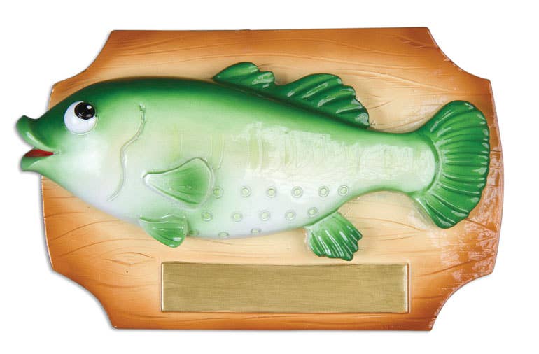 Bass Fish on Plaque Personalized Ornament