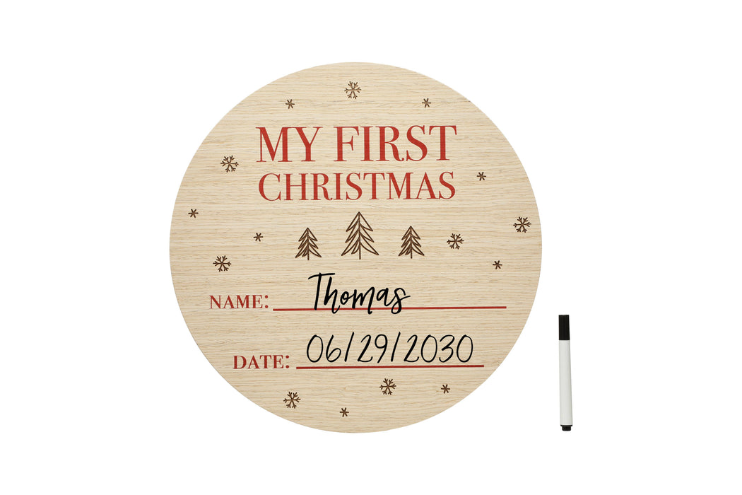 My First Christmas Wooden Holiday Photo Prop Sign