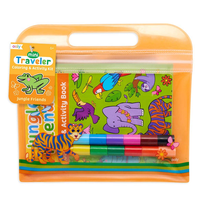 OOLY - Mini Traveler Coloring & Activity Kit - Jungle Friends