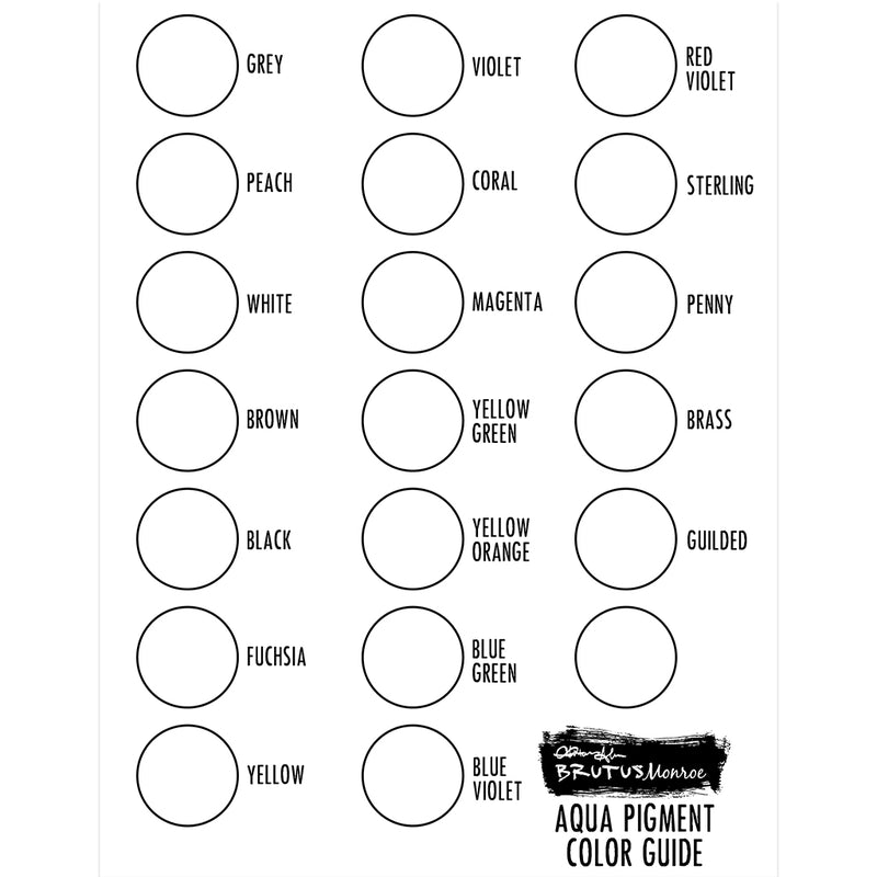 Aqua Pigment Color Swatch Guide