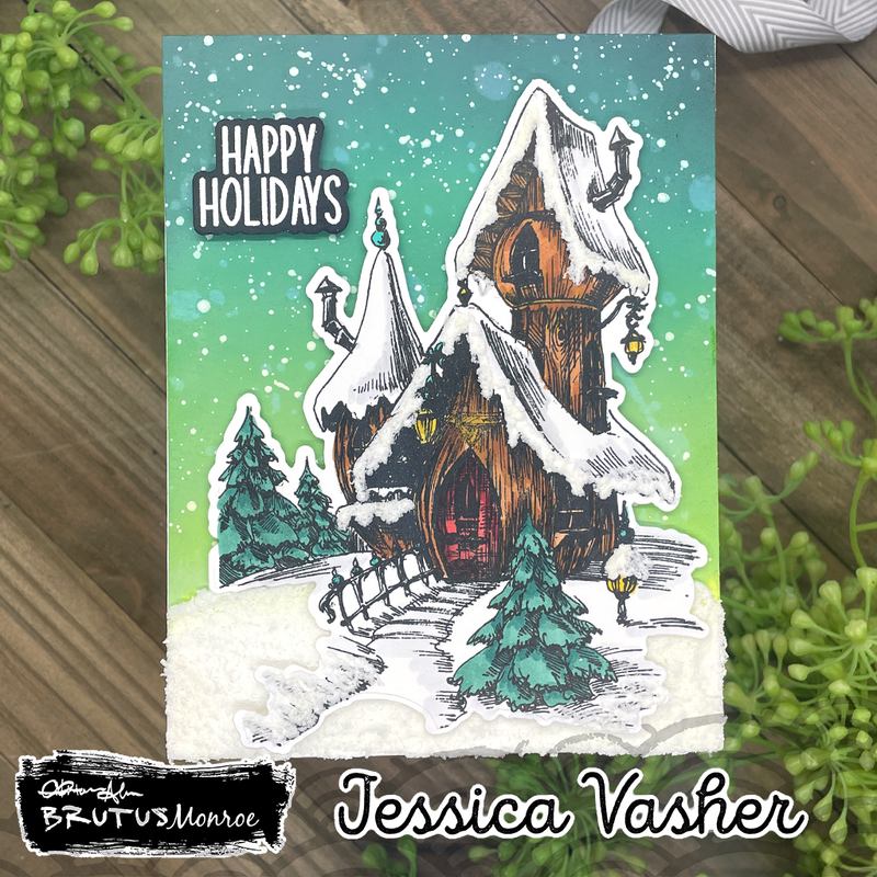 Winter Cottage | 4x6 Stamp Set