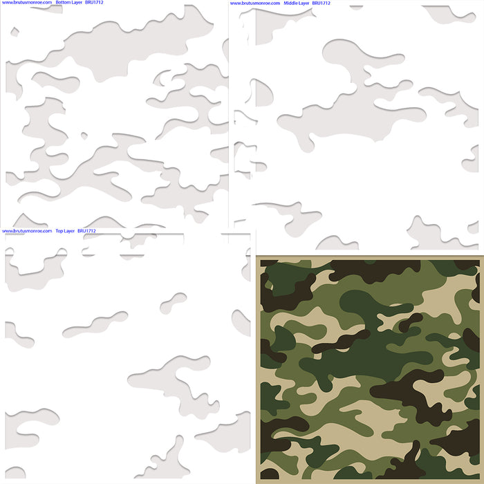 Layering Jungle Camouflage | Mixed Media Stencils