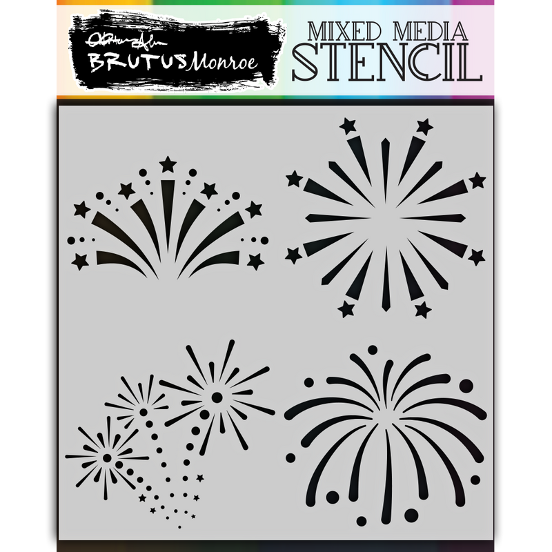 Firework Frenzy  | Mixed Media Stencil