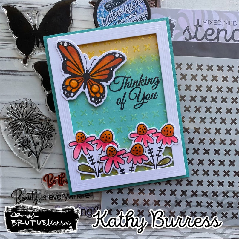 X Pattern |  Mixed Media Stencil