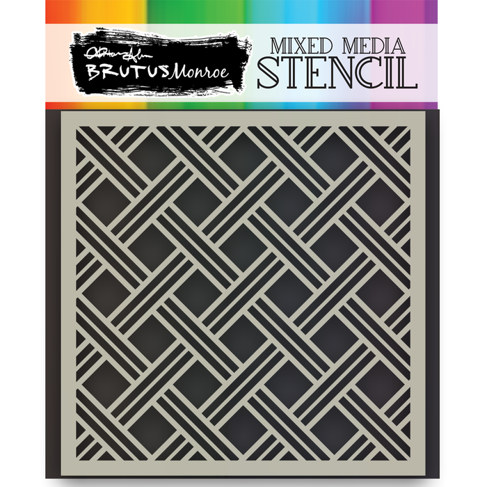 Mixed Media Stencil - Basket Weave
