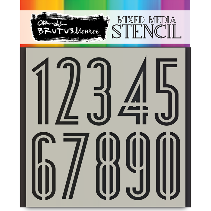 Mixed Media Stencil - Deco Number