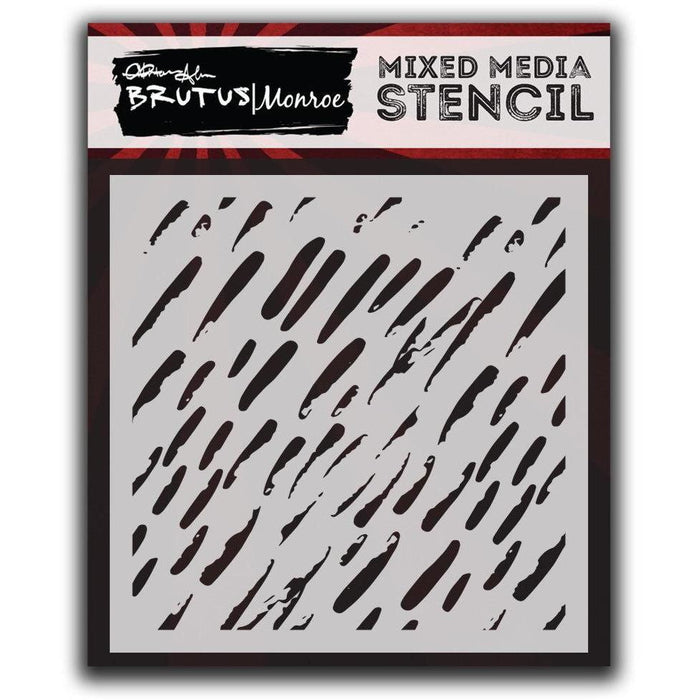 Mixed Media Stencil - Down Pour