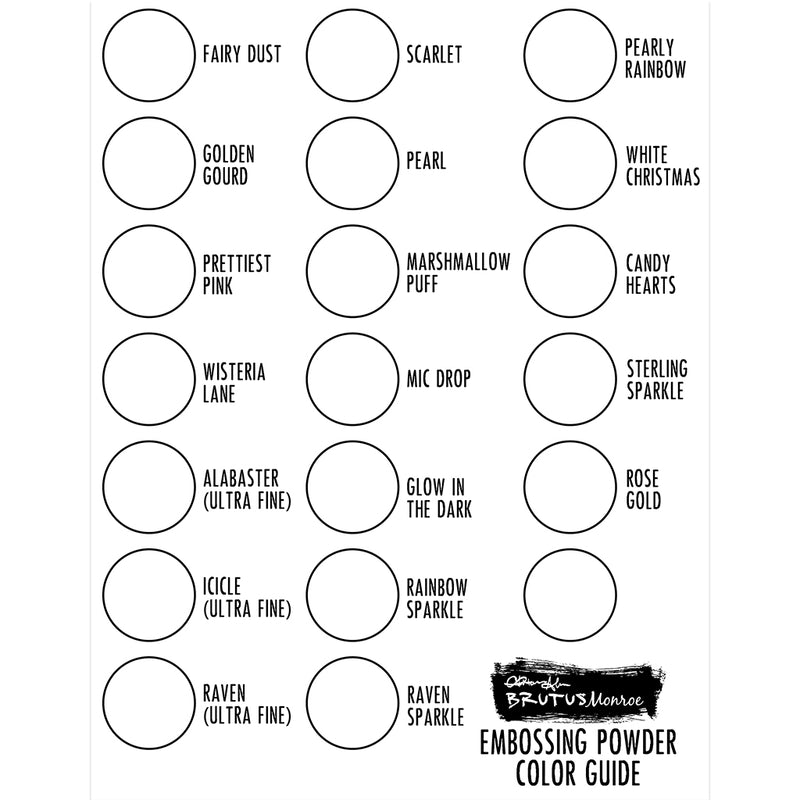Embossing Powder Swatch Guide