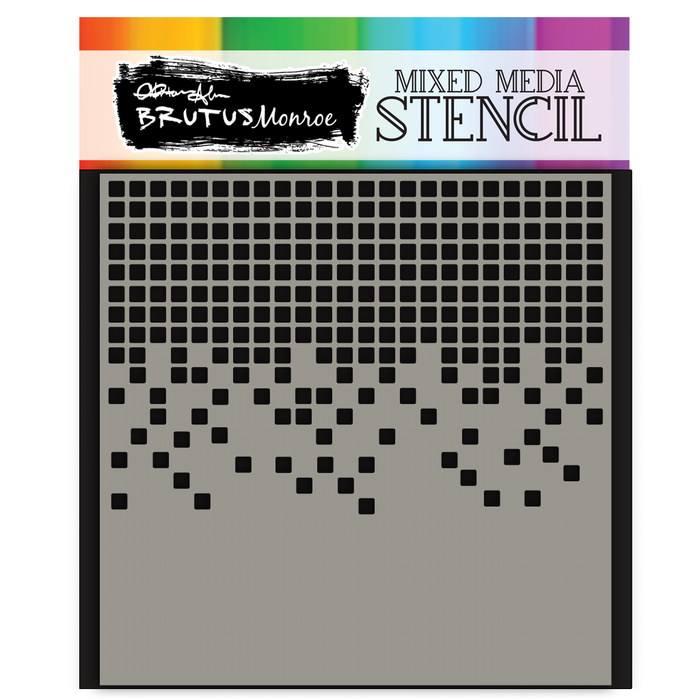 Mixed Media Stencil - Fallen Squares