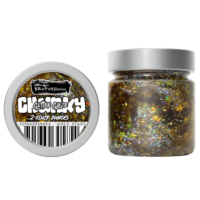 Gold Stars  | Chunky Glitter Glaze