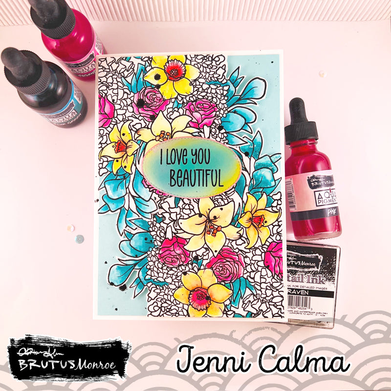 Fresh Flowers  | 6x6 Background Stamp