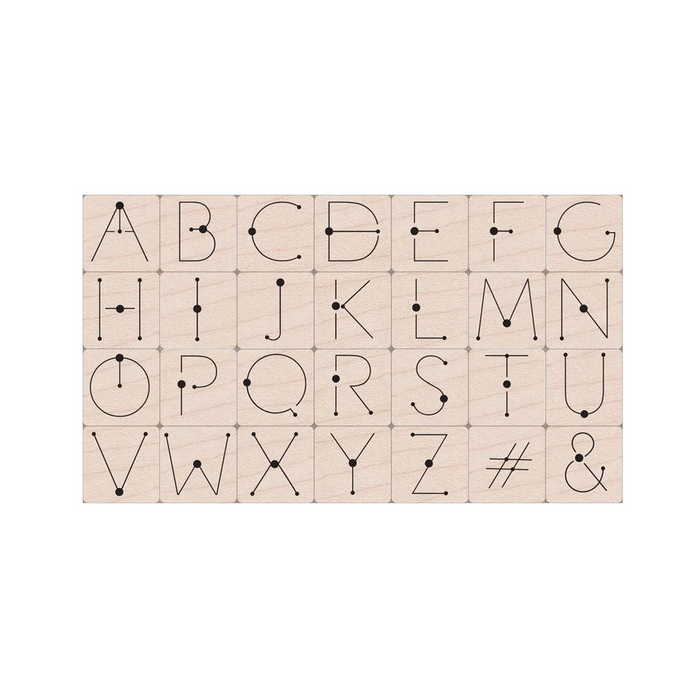 Modern Dot Alphabet | Wood Block Stamp Collection