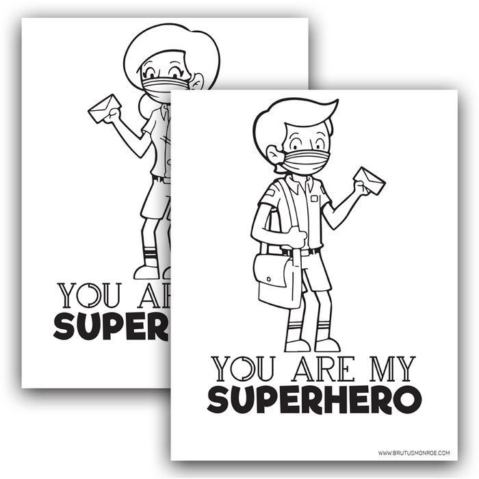 Mail Carrier Super Hero - Coloring Pages
