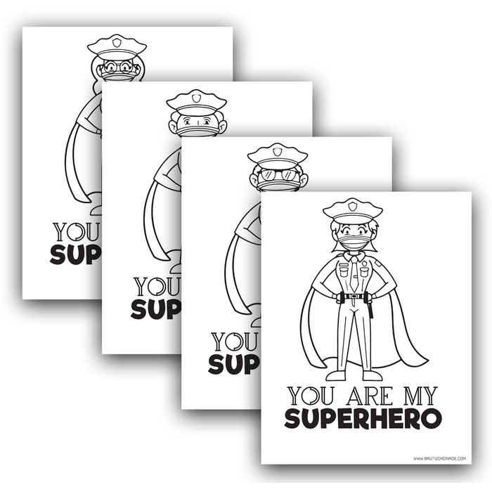 Police Officer Super Hero - Coloring Pages