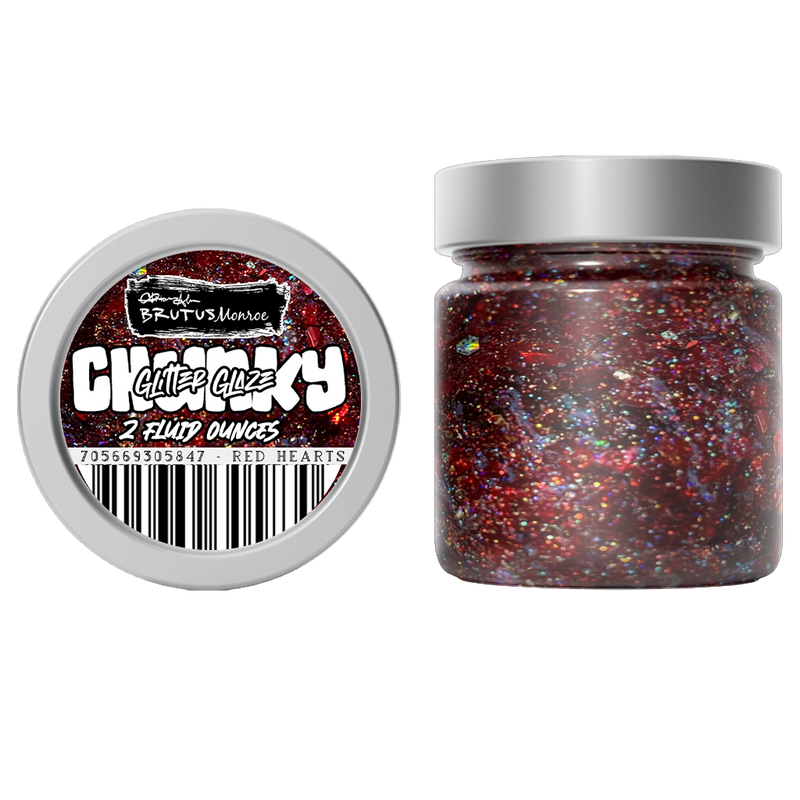Red Hearts | Chunky Glitter Glaze