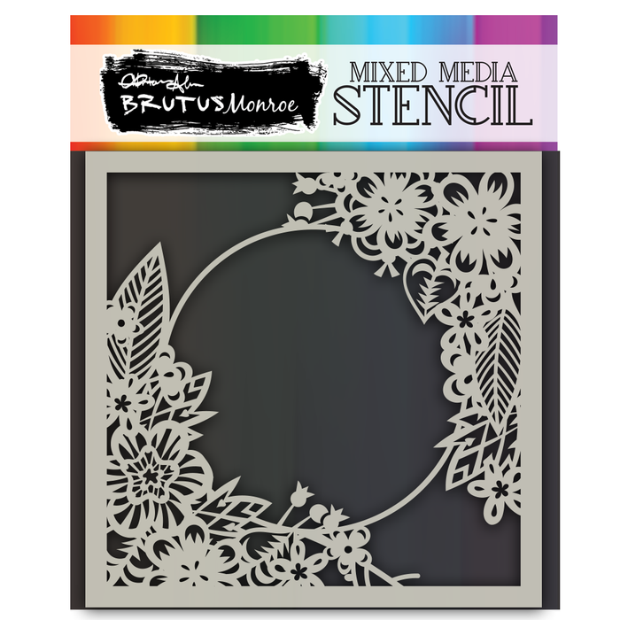 Mixed Media Stencil - Floral Hoop