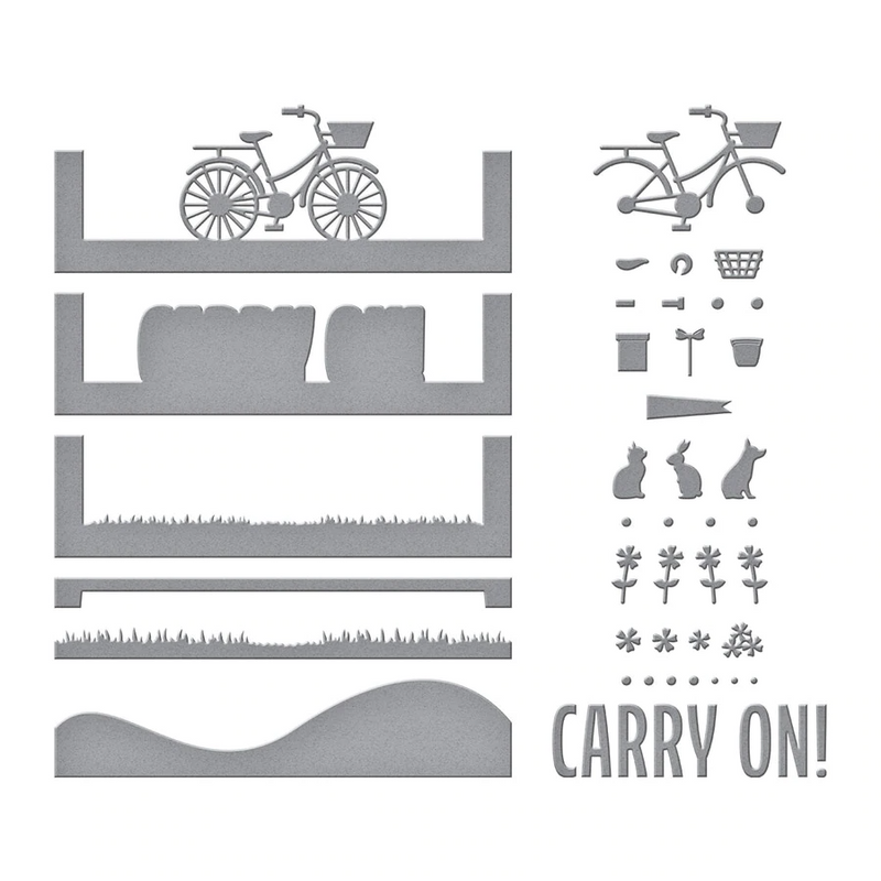 Rolling Along Scene Etched Dies from Make a Scene Collection