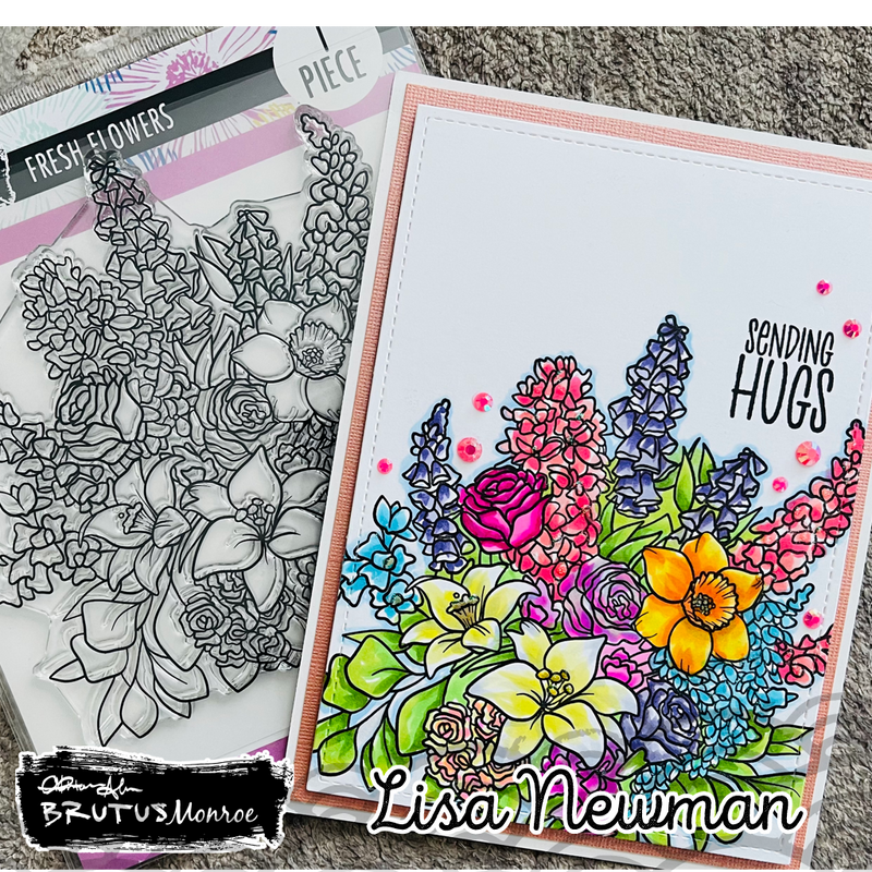 Fresh Flowers  | 6x6 Background Stamp