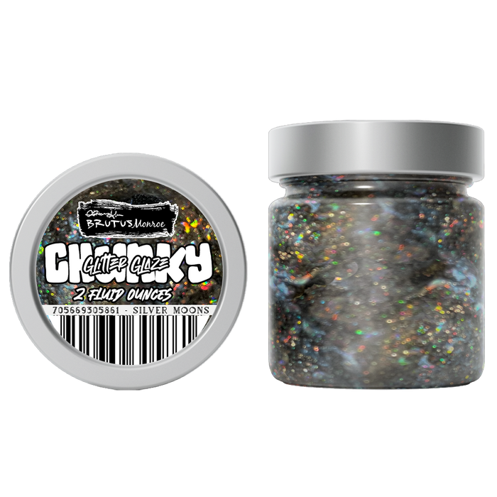 Chunky Glitter Glaze | Silver Moons