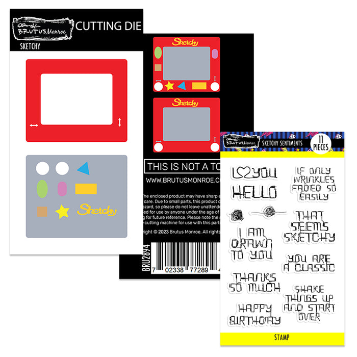 Sketchy Bundle | Sketchy 4x6 Stamp Set and Coordinating Dies