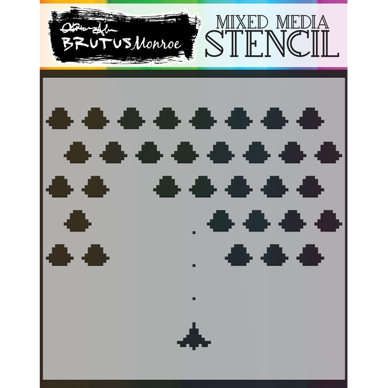Space Invaders  | Mixed Media Stencil