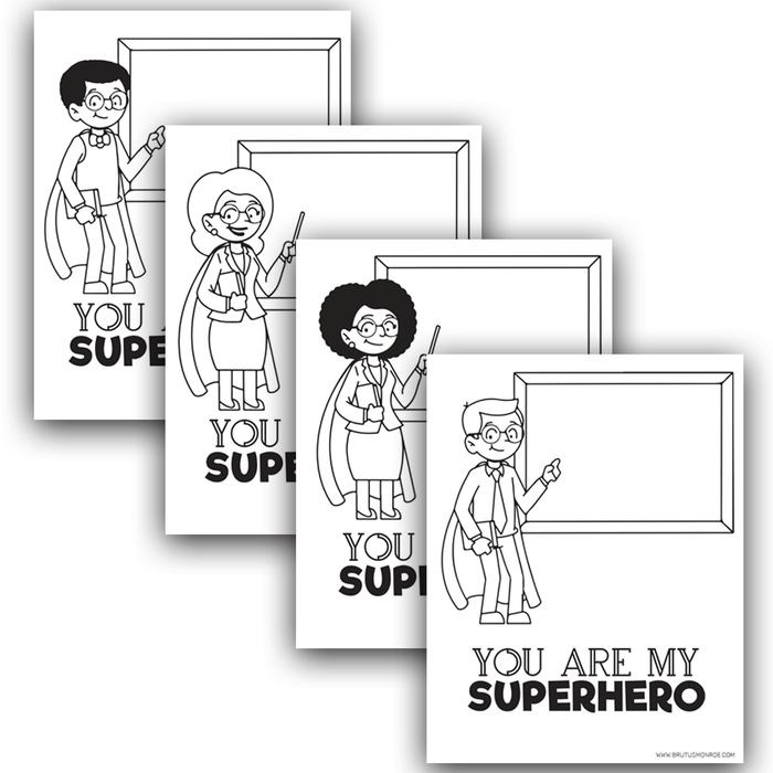 Teacher Super Hero - Coloring Pages
