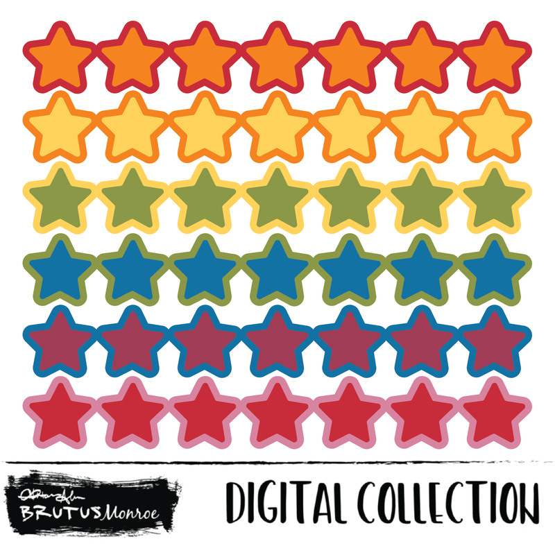 Rainbow Stars  | Digital Cut File