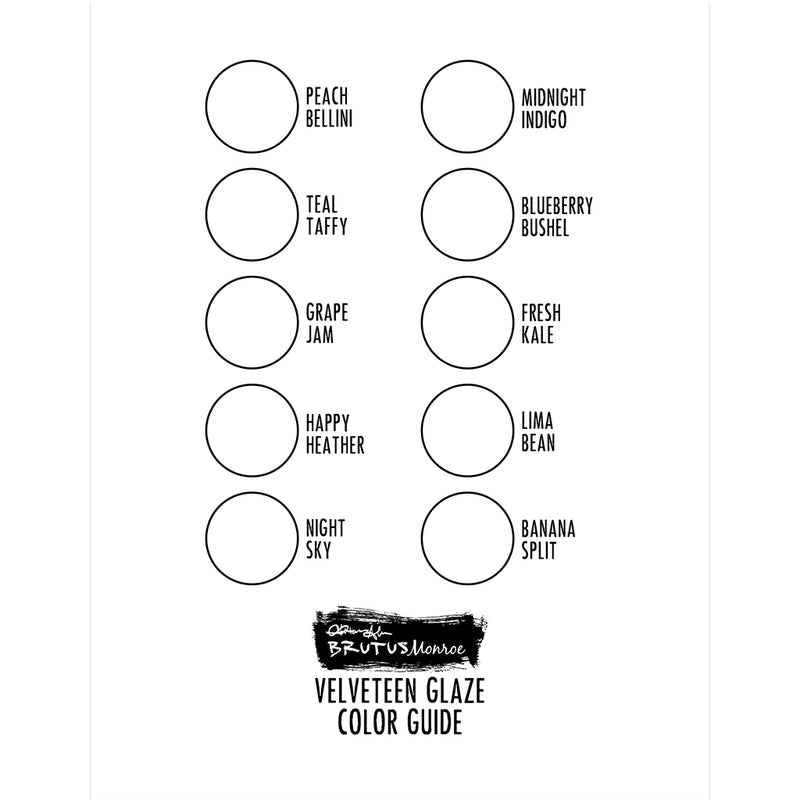Velveteen Glaze Swatch guide