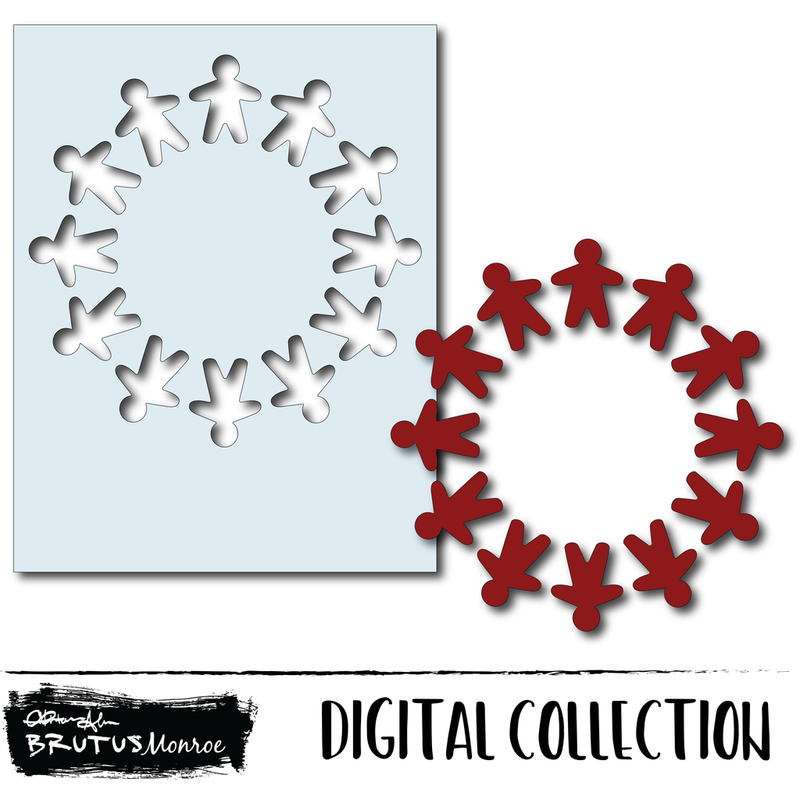 Holiday Wreath Panel - Gingerbread | Digital Cut FIle