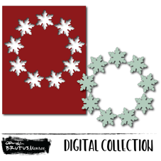 Holiday Wreath Panel - Snowflake - Digital
