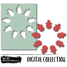 Holiday Wreath Panel - Snowman - Digital