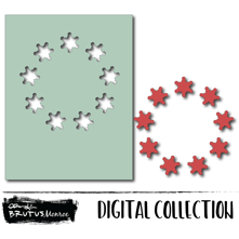 Holiday Wreath Panel - Simple Snowflake - Digital