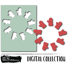 Holiday Wreath Panel - Mitten | Digital Cut FIle