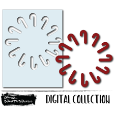 Holiday Wreath Panel - Candy Cane | Digital Cut FIle