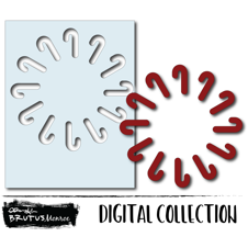 Holiday Wreath Panel - Candy Cane - Digital