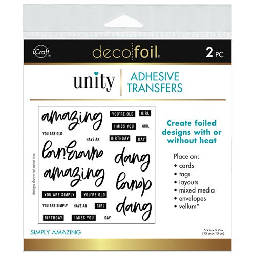 Deco Foil Adhesive Transfer Designs by Unity - Simply Amazing