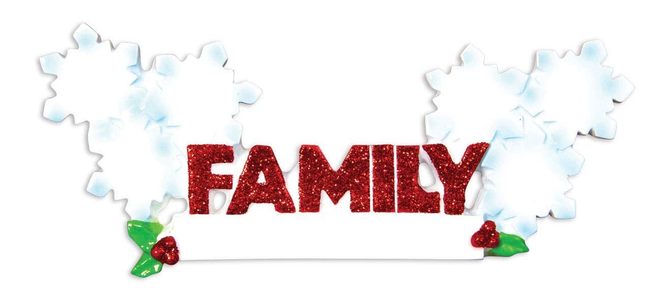 Word Family (with 6 Snowflakes) Ornament