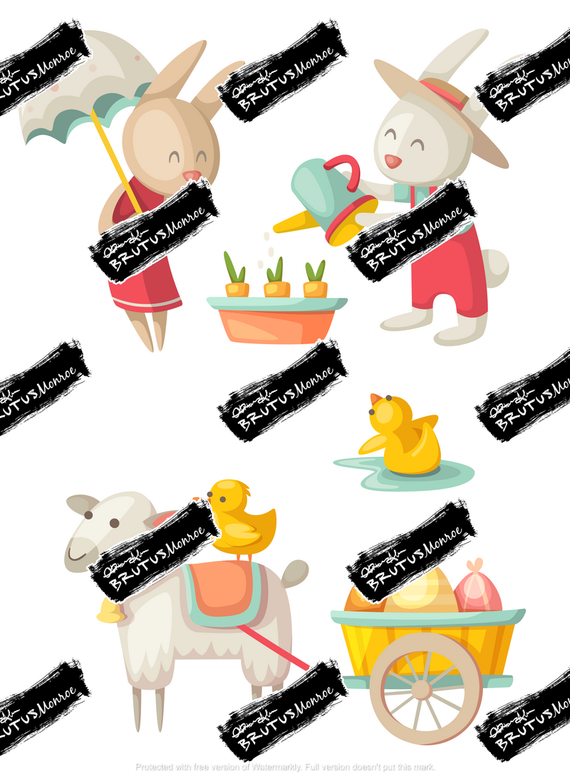 Easter Farm | Digital Print Then Cut Ephemera