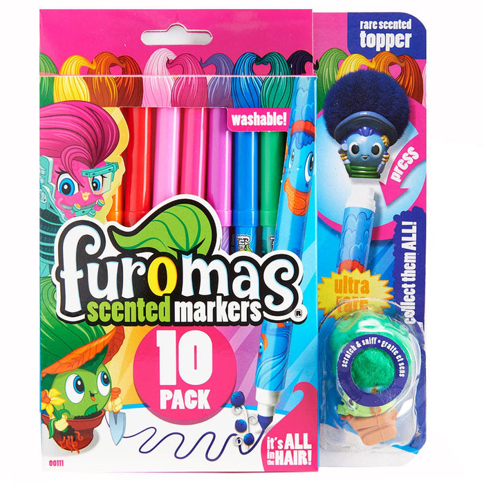 Kangaru Toys & Stationery - Furomas 10pack Fine Line Markers w/ Character topper