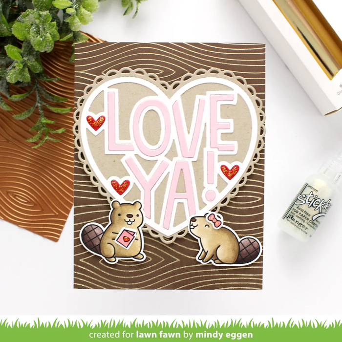 Lawn Fawn | Simply Celebrate Collection | Photopolymer Clear Stamps - Wood You Be Mine?