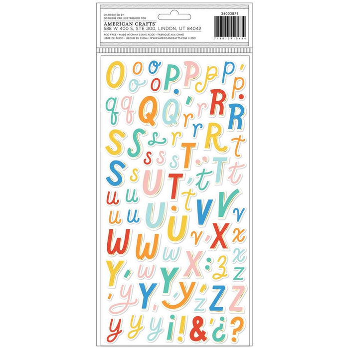 American Crafts | Obed Marshall Especial Thickers Stickers 183/Pkg - Wonderful Alpha w/gold foil